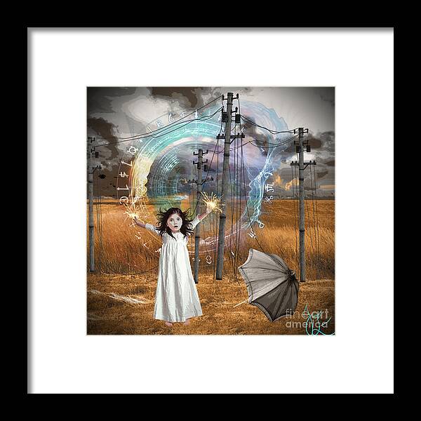 Digital Art Framed Print featuring the digital art Electrifying by Janice Leagra