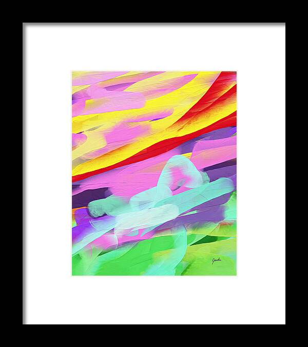 Flower Framed Print featuring the painting Elegance - Colorful Abstract Flower - Floral Wall Art Painting by iAbstractArt