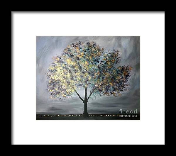 Tree Framed Print featuring the painting Elegant Tree by Stacey Zimmerman