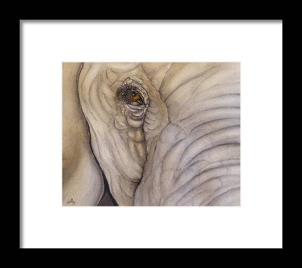 Elephant Framed Print featuring the painting Elephant Eye by Kelly Mills