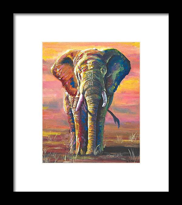 Elephant Framed Print featuring the digital art Elephant by Sophia Gaki Artworks