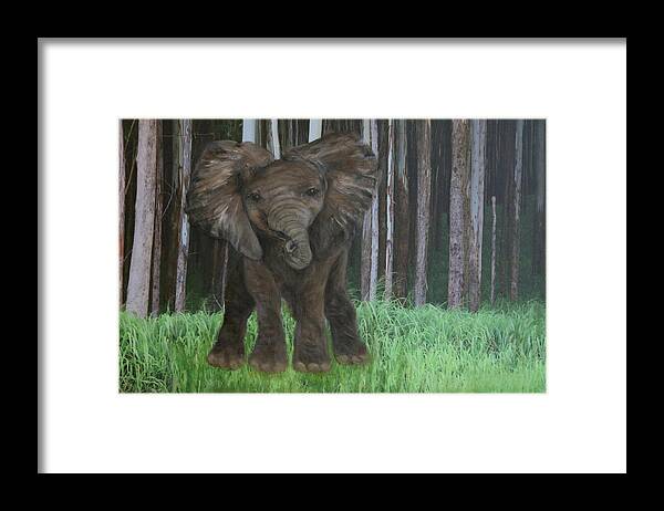 Art Framed Print featuring the painting Elephant by Tammy Pool