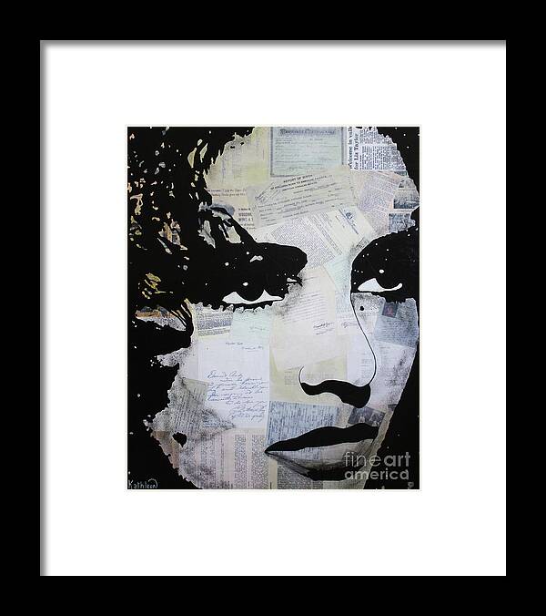 Liz Taylor Framed Print featuring the mixed media Elizabeth Taylor Press Painting by Kathleen Artist PRO