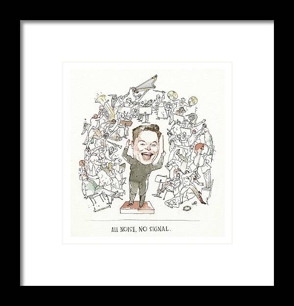 Elon Musk Conducts Himself Accordingly Framed Print featuring the painting Elon Musk Conducts Himself Accordingly by Conde Nast