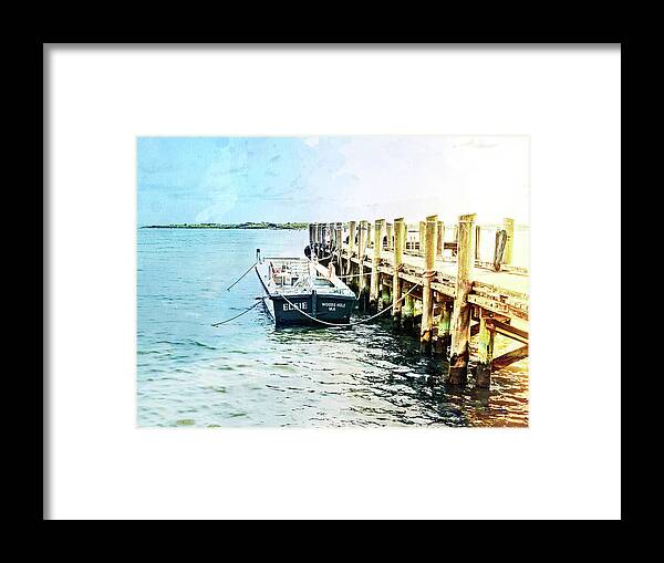Cape Cod Framed Print featuring the mixed media Elsie on the Water by Marianne Campolongo