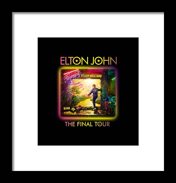 Elton Framed Print featuring the digital art Elton John Farewell Yellow Brick Road Tour 2020 by Jaki Meuhrn