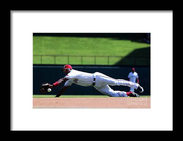 Second Inning Framed Print featuring the photograph Elvis Andrus and Logan Forsythe by Tom Pennington