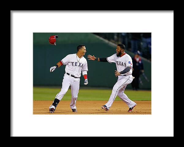 Ninth Inning Framed Print featuring the photograph Elvis Andrus by Tom Pennington