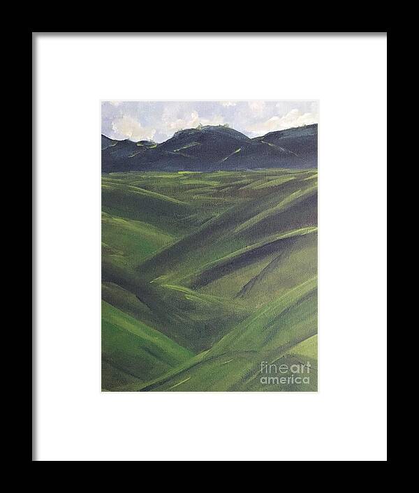 Landscapes Framed Print featuring the painting Emerald by Debora Sanders