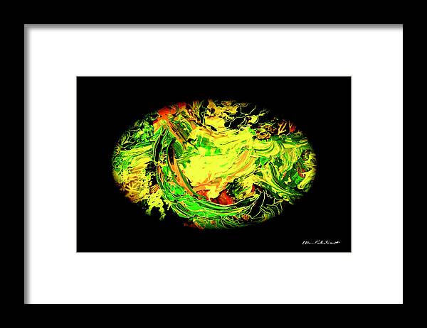 Wall Art Framed Print featuring the painting Emerald Planet by Ellen Palestrant