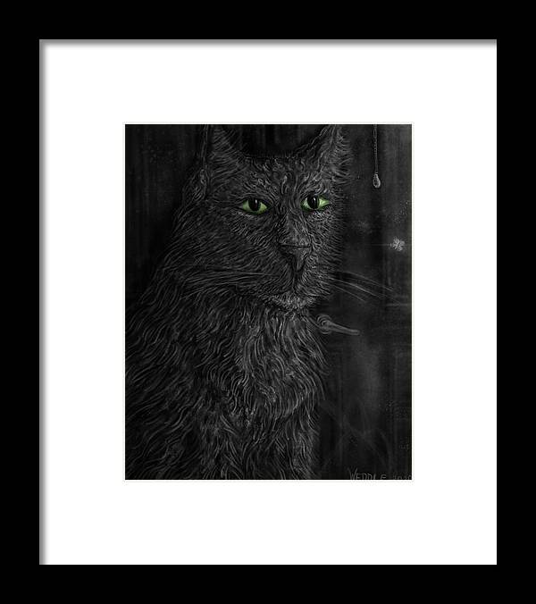 Cat Framed Print featuring the digital art Enchanted by Angela Weddle