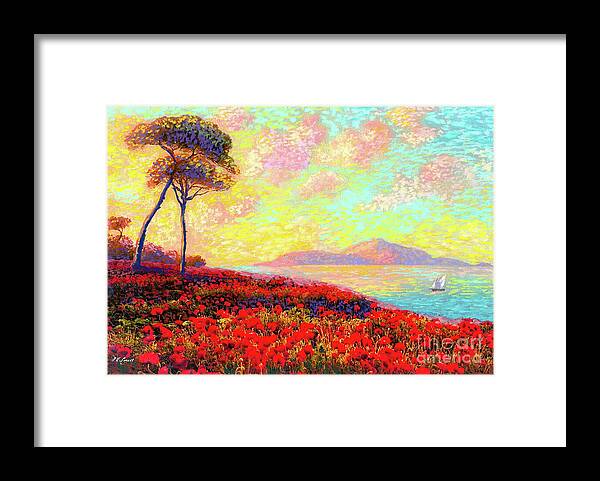Floral Framed Print featuring the painting Enchanted by Poppies by Jane Small