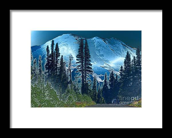 Rainier Framed Print featuring the photograph Enchanted Dusk at Mount Rainier by Sea Change Vibes