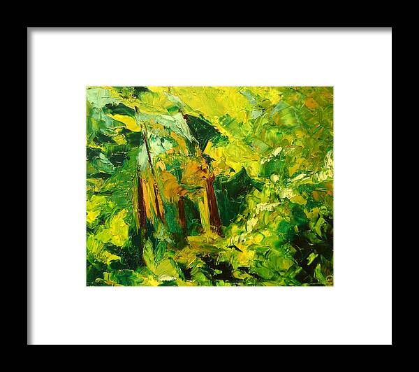 Enchanted Forest Framed Print featuring the painting Enchanted Forest by Therese Legere