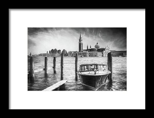 Venice Framed Print featuring the photograph Enchanting Venice Black and White by Carol Japp