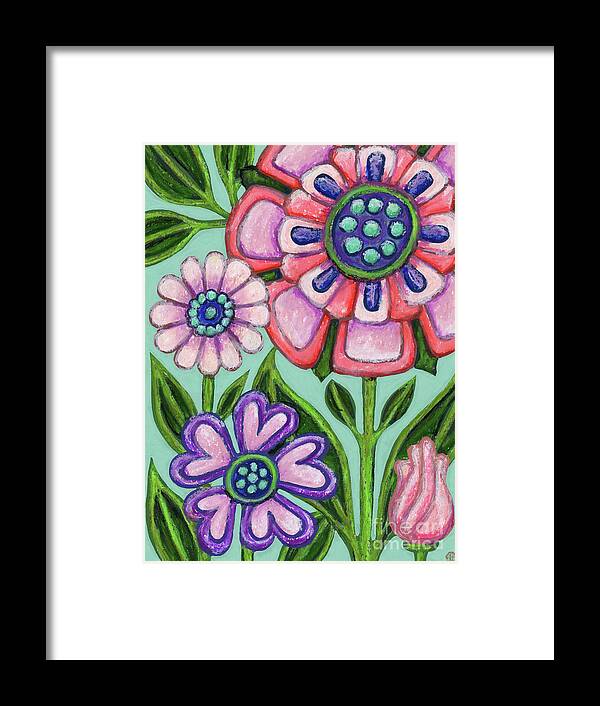 Flower Framed Print featuring the painting Enchantment. The Wildings. Floral Painting Series by Amy E Fraser