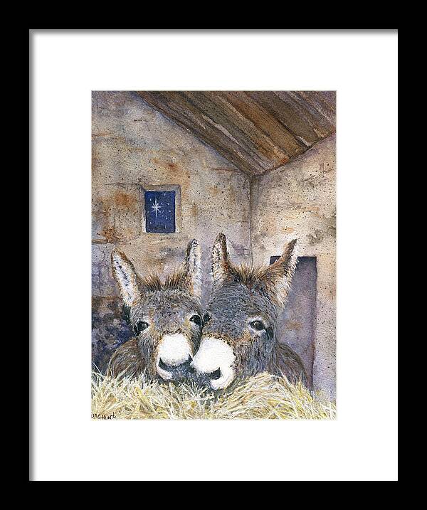 Barn Framed Print featuring the painting End of a Long Day by June Hunt