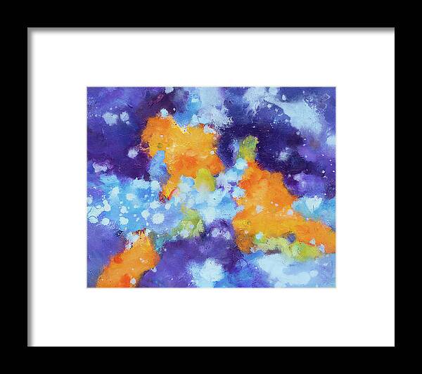 Galaxy Framed Print featuring the painting End of the Night by Maria Meester
