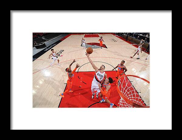 Nba Pro Basketball Framed Print featuring the photograph Enes Kanter by Cameron Browne
