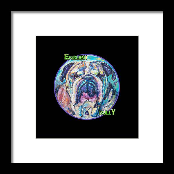 English Bulldog Framed Print featuring the photograph English Bully t-Shirt design by Robert FERD Frank