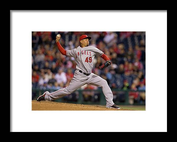 Ninth Inning Framed Print featuring the photograph Ernesto Frieri by Mitchell Leff