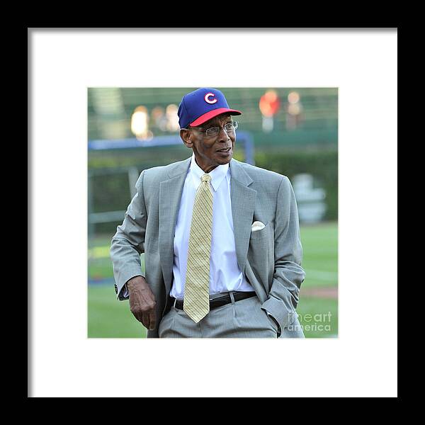 People Framed Print featuring the photograph Ernie Banks by David Banks