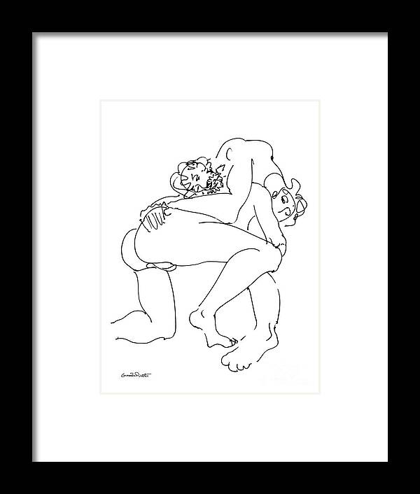 Erotic Renderings Framed Print featuring the drawing Erotic Art Drawings 14sp by Gordon Punt