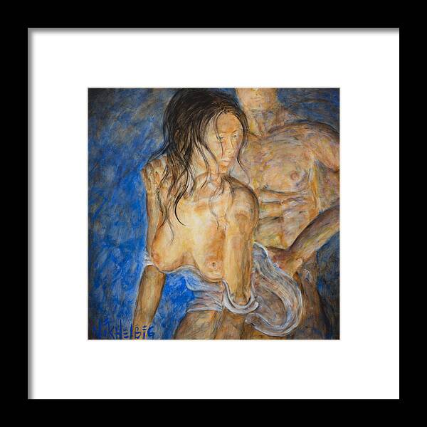 Erotic Framed Print featuring the painting Erotica II by Nik Helbig