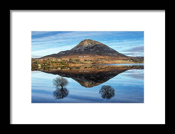 Errigal Framed Print featuring the photograph Errigal Reflection - Dunlewey, Donegal by John Soffe