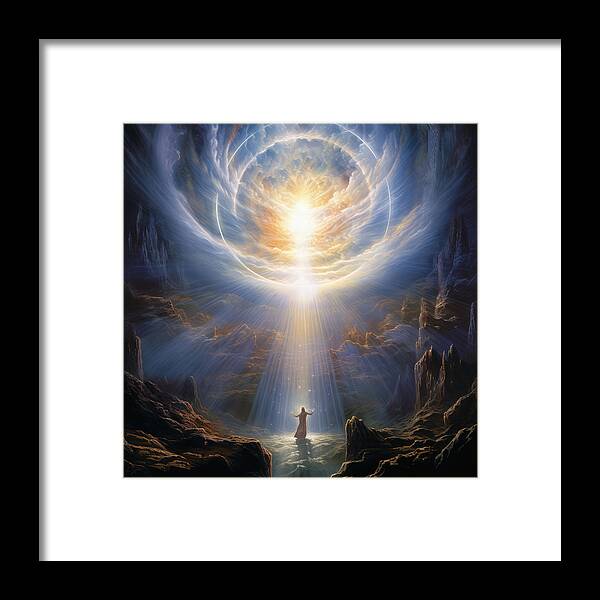 God Framed Print featuring the painting Eternal Radiance by Lourry Legarde