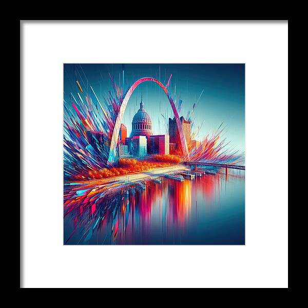 Abstract Framed Print featuring the photograph Ethereal Saint Louis by Bill and Linda Tiepelman
