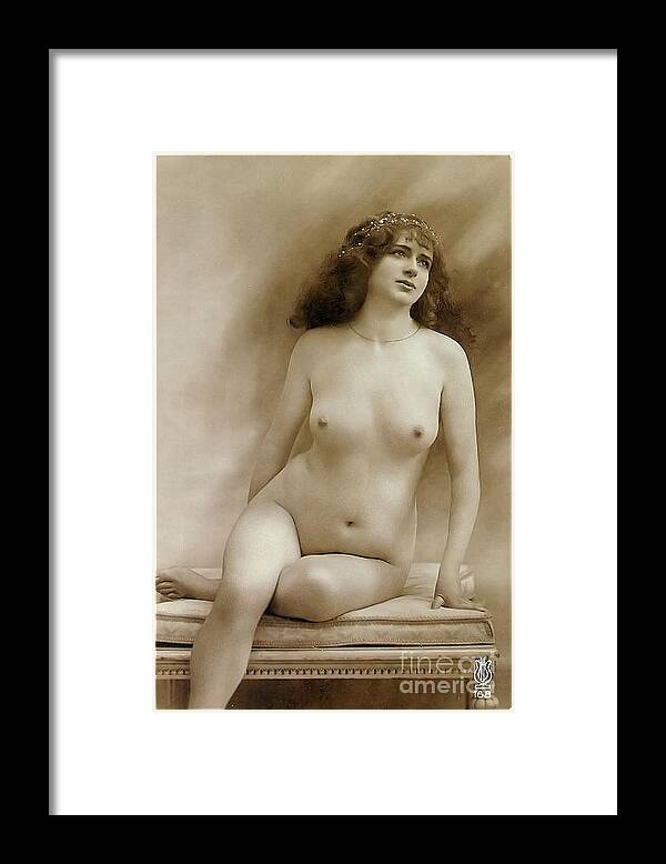 Nude Framed Print featuring the photograph European vintage erotica 6 by Rod Jones