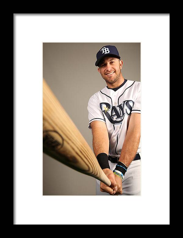 Media Day Framed Print featuring the photograph Evan Longoria by Robbie Rogers