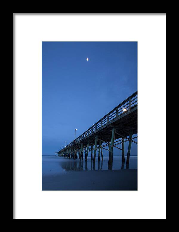 Carolina Coast Framed Print featuring the photograph Evening at the Pier - Topsail Island by Mike McGlothlen