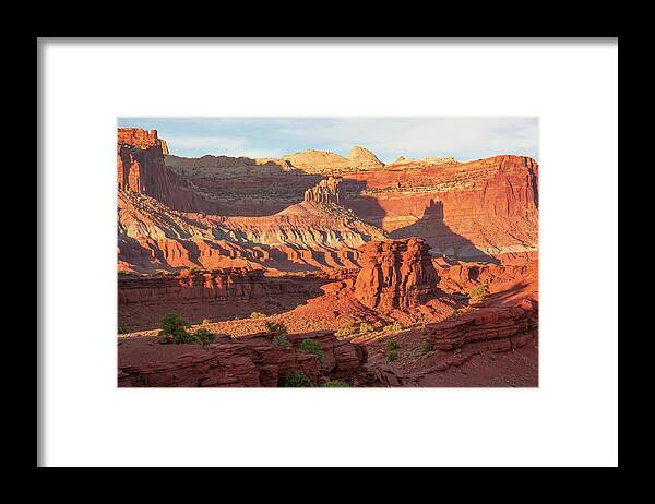Utah Framed Print featuring the photograph Evening Light on Capitol Reef by Aaron Spong