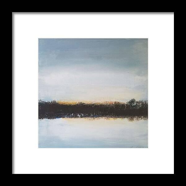  Framed Print featuring the painting Evening on the Lake by Caroline Philp