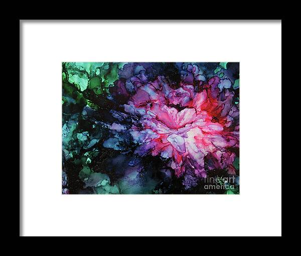 Abstract Framed Print featuring the painting Evening Posie by Zan Savage