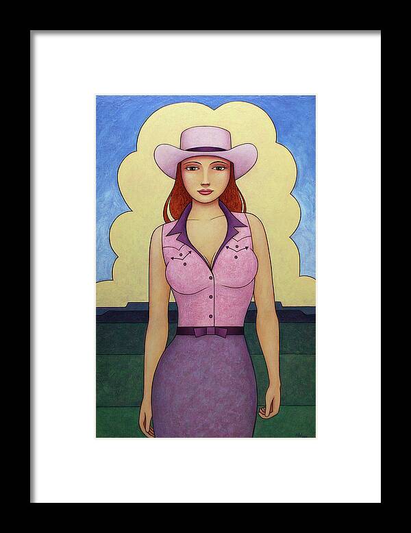 Cowgirl Framed Print featuring the painting Evening Rose by Norman Engel