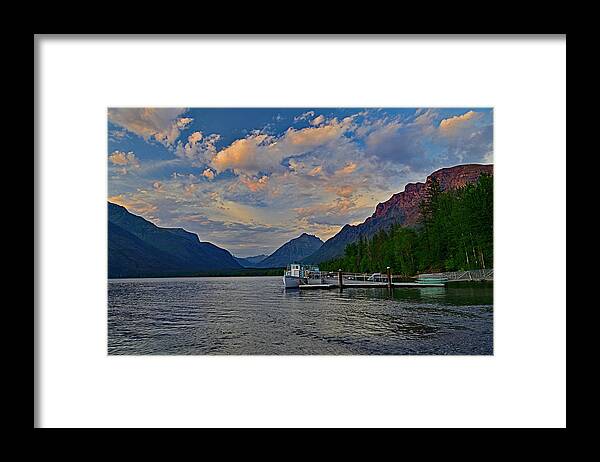 Landscapes Framed Print featuring the photograph Evening Sky over Lake McDonald - Glacier National Park by Amazing Action Photo Video