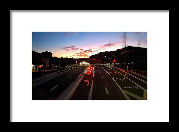 Sunset Framed Print featuring the photograph Evening Traffic by David Zumsteg