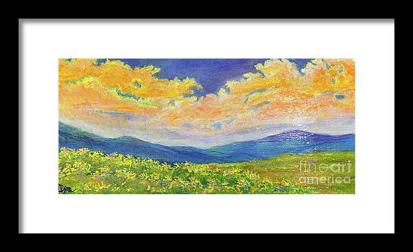 Landscape Framed Print featuring the painting Evening View Of The Blue Ridge by Lee Nixon