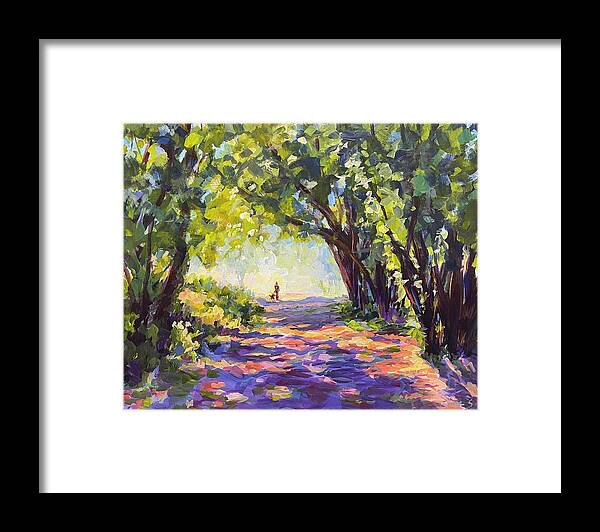Trees Framed Print featuring the painting Evening Walk by Madeleine Shulman