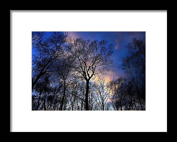 Landscape Framed Print featuring the photograph Evening Winter Sky by Mary Walchuck