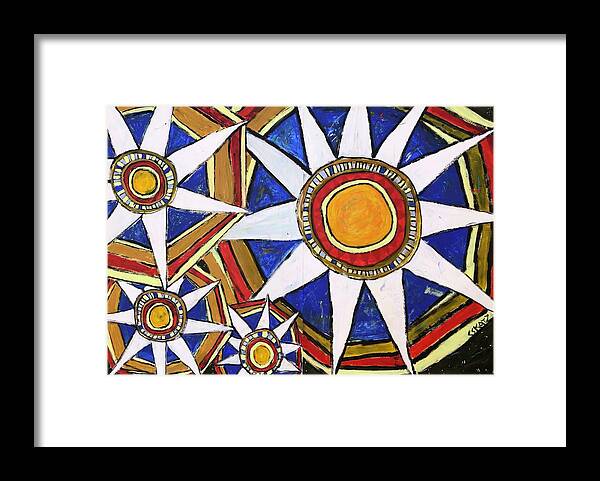 Red White And Blue Framed Print featuring the painting Everybody Is a Star by Cyndie Katz