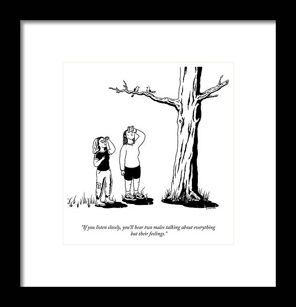 “if You Listen Closely Framed Print featuring the drawing Everything but Their Feelings by Suerynn Lee