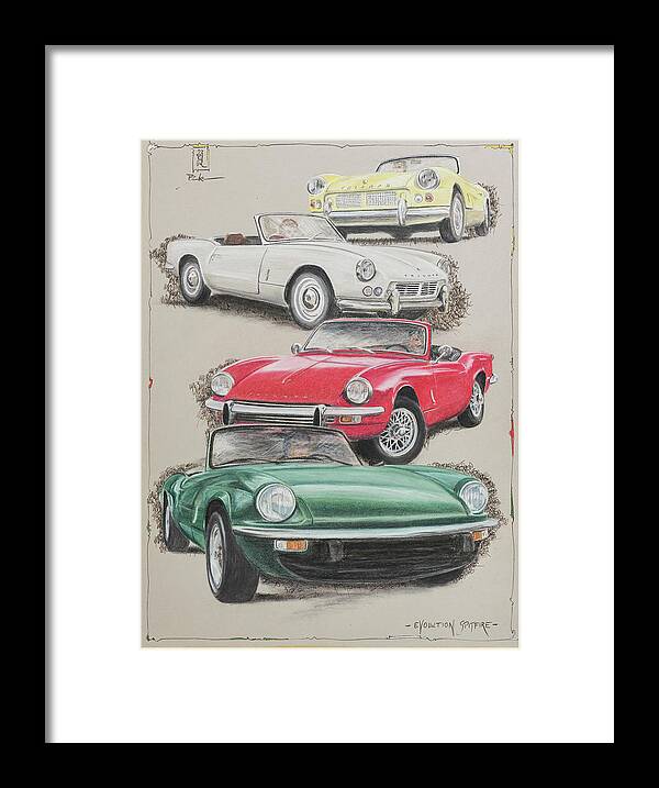 Triumph Framed Print featuring the drawing Evolution Spitfire by Dirk F Becker