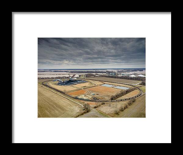 Railroad Framed Print featuring the photograph EVWR coal train chases it's tail at Mount Vernon, Indiana by Jim Pearson