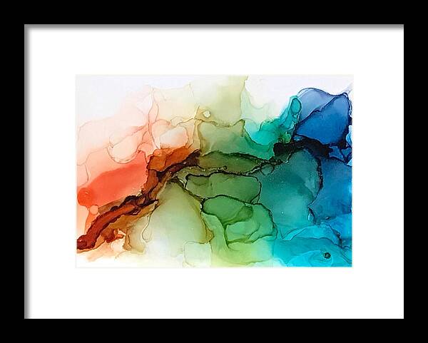 Abstract Framed Print featuring the painting Existence I by Eric Fischer