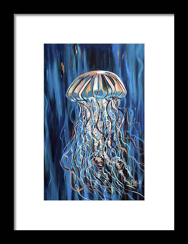 Jellyfish Framed Print featuring the painting Exotic Jellyfish by Chiquita Howard-Bostic
