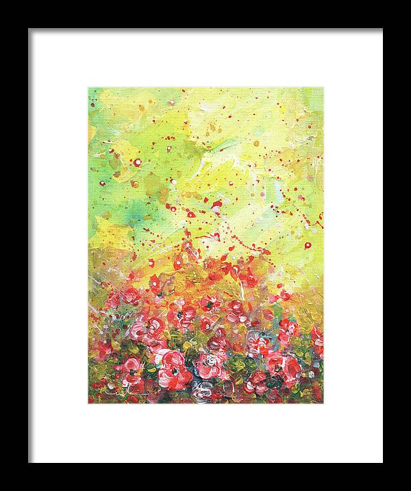Flower Framed Print featuring the painting Explosion Of Joy 26 by Miki De Goodaboom